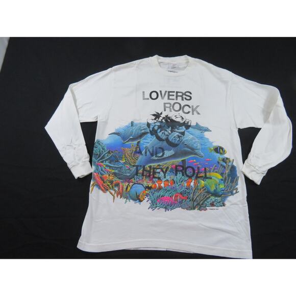 Delta Other - Lovers Rock and They Roll Habitat T-Shirt Long Sleeve Sz L 1990s